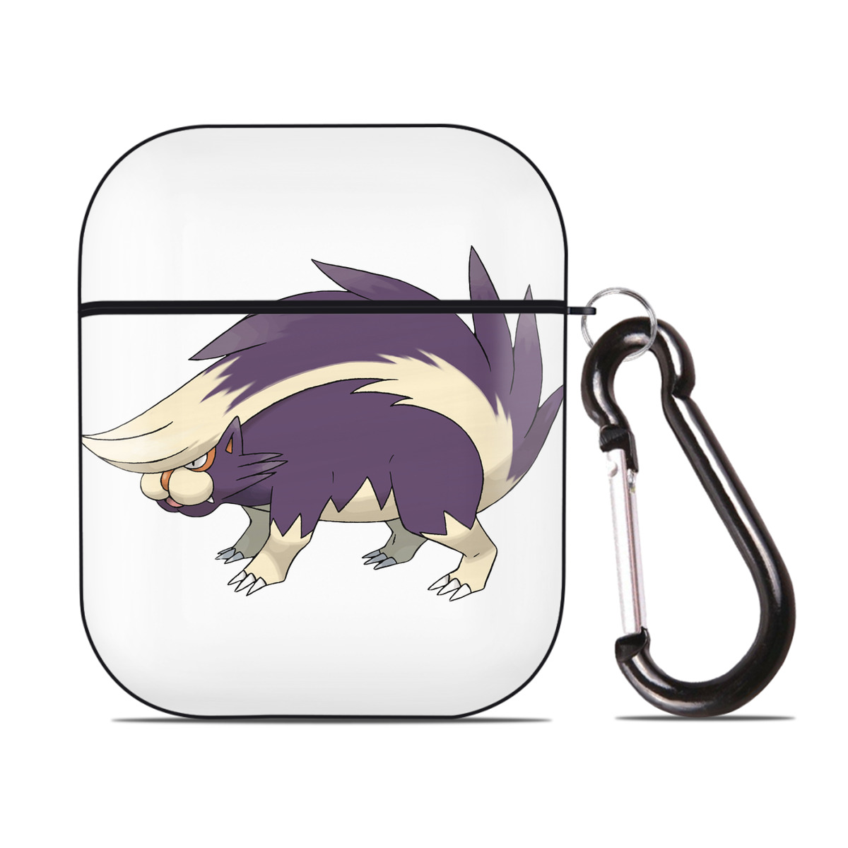（画像用） ポケットモンスター Pokémon AirPods 第2世代保護ケース ハードシェル ブラック 耐衝撃・防指紋・カラビナ付き
