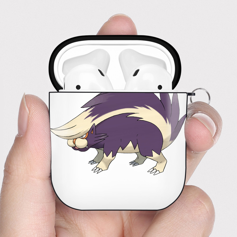 （画像用） ポケットモンスター Pokémon AirPods 第2世代保護ケース ハードシェル ブラック 耐衝撃・防指紋・カラビナ付き