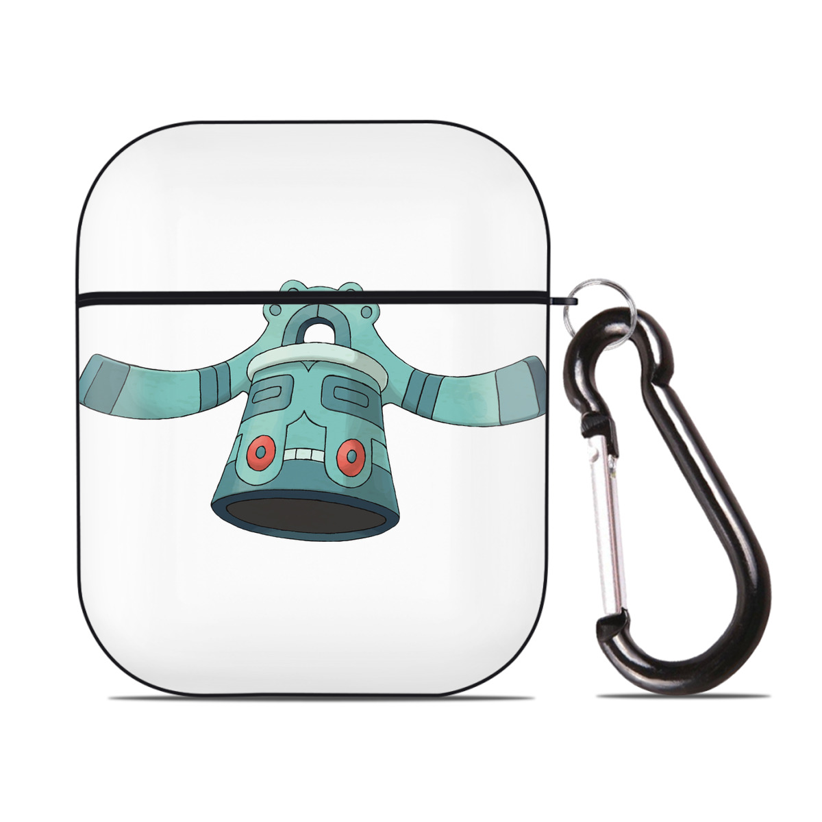 （画像用） ポケットモンスター Pokémon AirPods 第2世代保護ケース ハードシェル ブラック 耐衝撃・防指紋・カラビナ付き