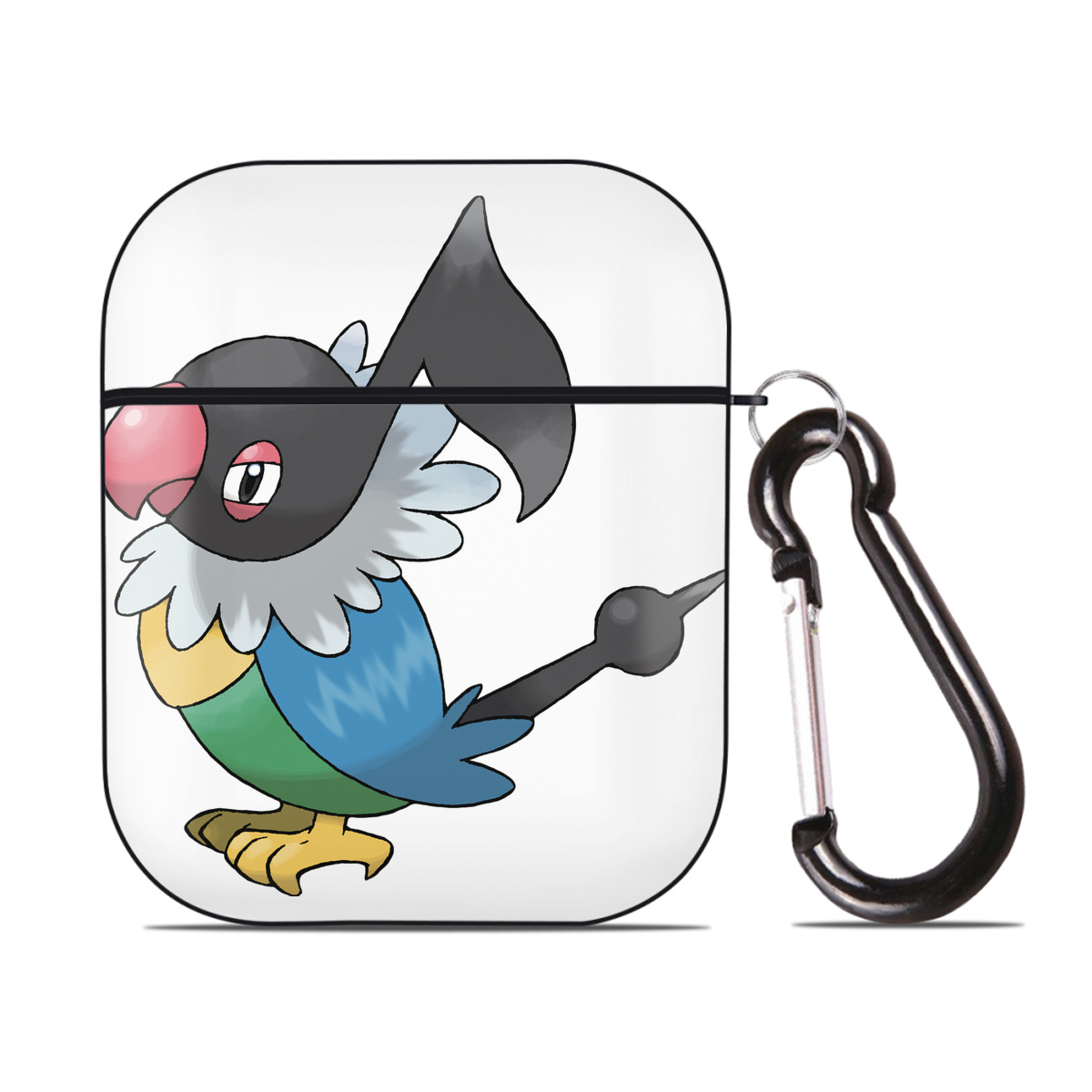 （画像用） ポケットモンスター Pokémon AirPods 第2世代保護ケース ハードシェル ブラック 耐衝撃・防指紋・カラビナ付き