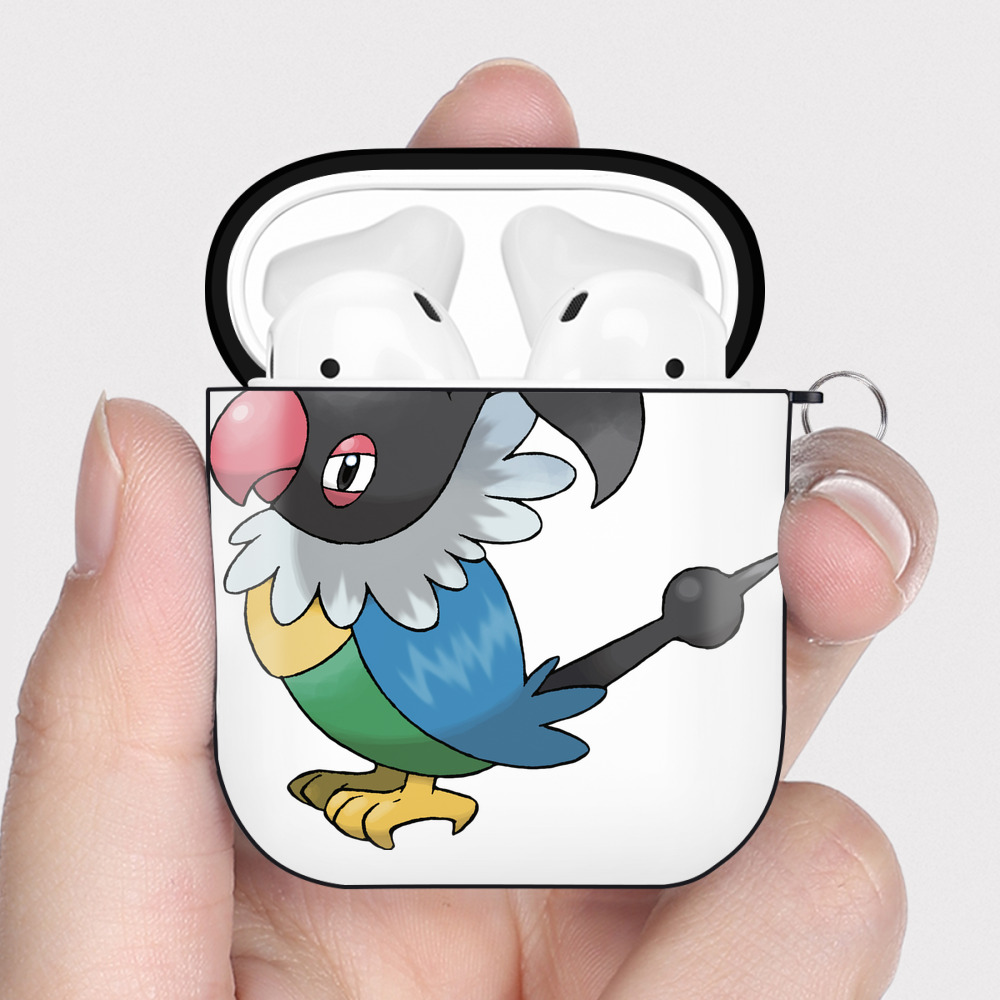 （画像用） ポケットモンスター Pokémon AirPods 第2世代保護ケース ハードシェル ブラック 耐衝撃・防指紋・カラビナ付き