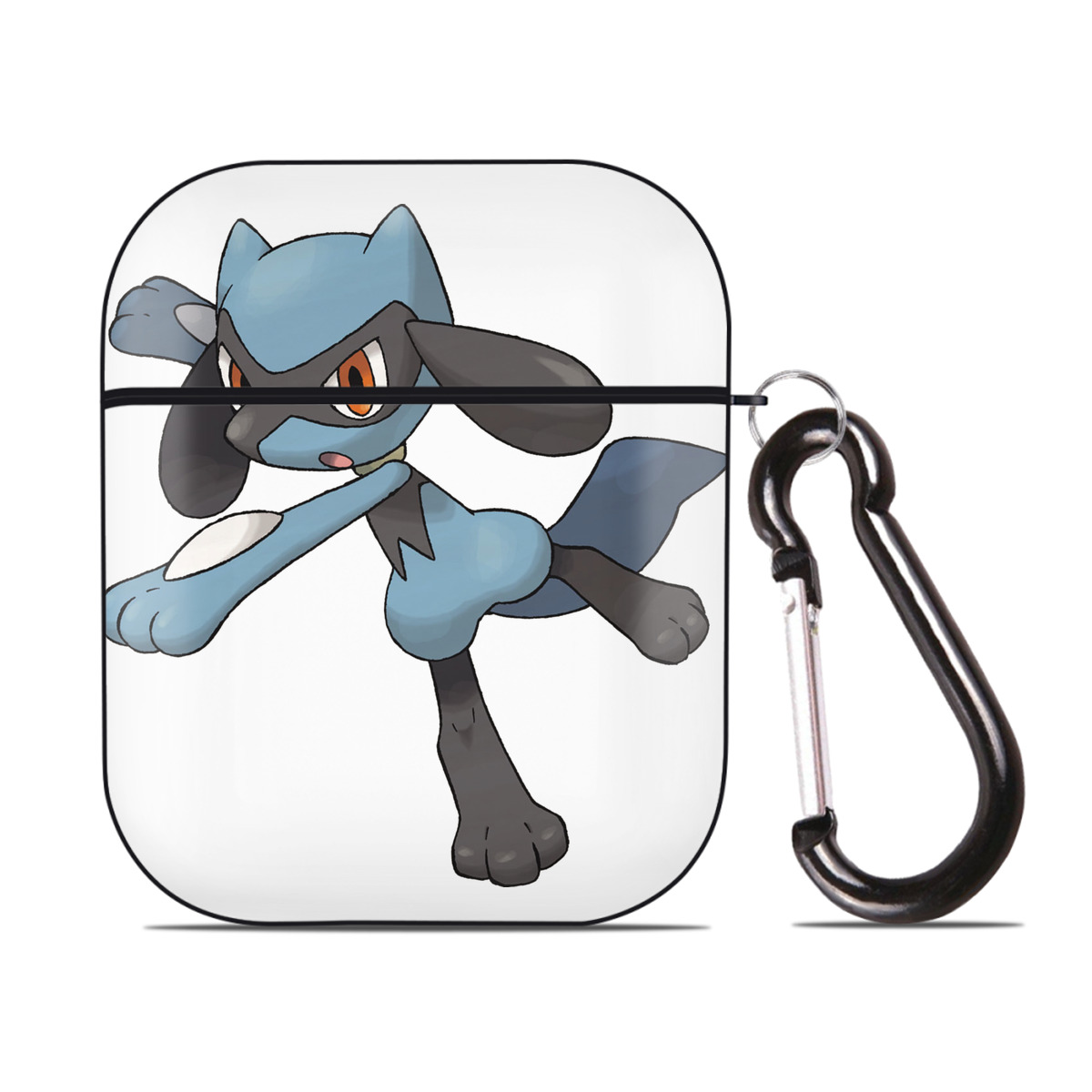 （画像用） ポケットモンスター Pokémon AirPods 第2世代保護ケース ハードシェル ブラック 耐衝撃・防指紋・カラビナ付き