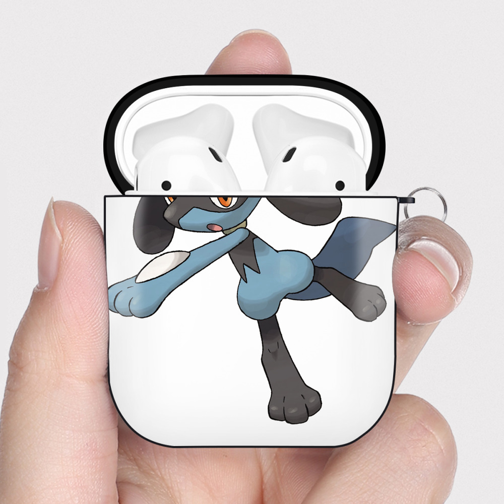 （画像用） ポケットモンスター Pokémon AirPods 第2世代保護ケース ハードシェル ブラック 耐衝撃・防指紋・カラビナ付き