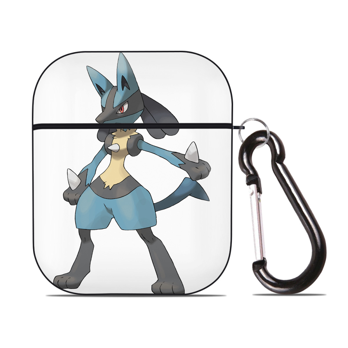 （画像用） ポケットモンスター Pokémon AirPods 第2世代保護ケース ハードシェル ブラック 耐衝撃・防指紋・カラビナ付き
