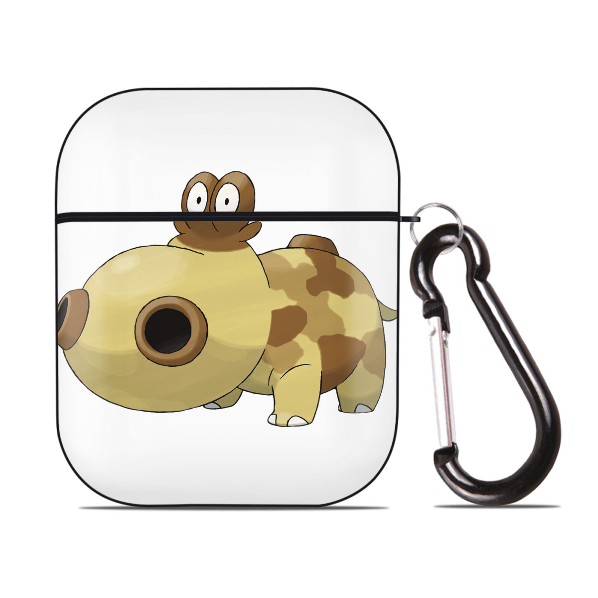 （画像用） ポケットモンスター Pokémon AirPods 第2世代保護ケース ハードシェル ブラック 耐衝撃・防指紋・カラビナ付き