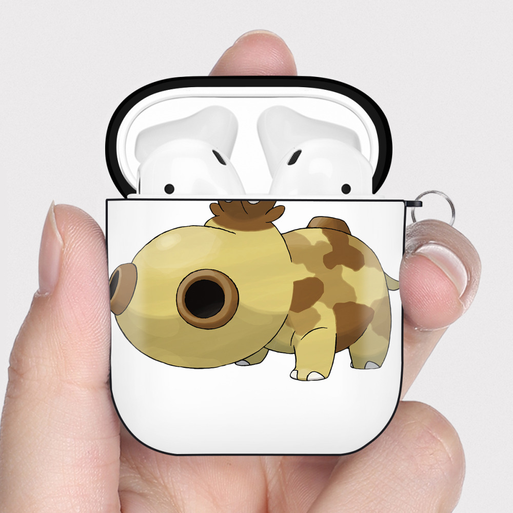 （画像用） ポケットモンスター Pokémon AirPods 第2世代保護ケース ハードシェル ブラック 耐衝撃・防指紋・カラビナ付き