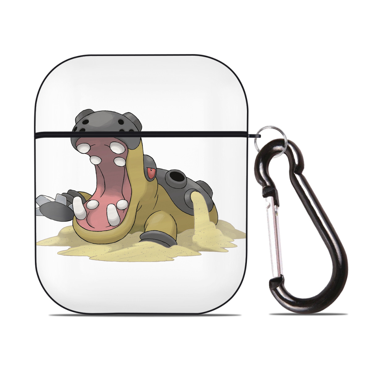（画像用） ポケットモンスター Pokémon AirPods 第2世代保護ケース ハードシェル ブラック 耐衝撃・防指紋・カラビナ付き