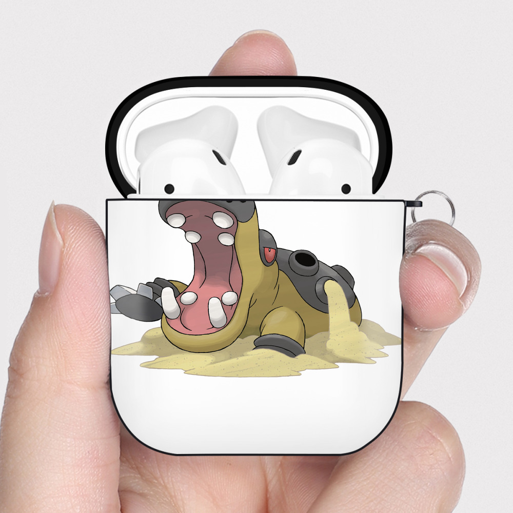 （画像用） ポケットモンスター Pokémon AirPods 第2世代保護ケース ハードシェル ブラック 耐衝撃・防指紋・カラビナ付き