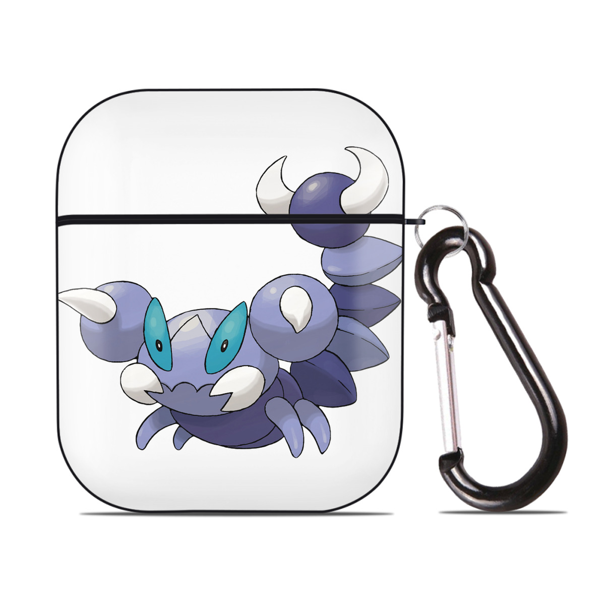 （画像用） ポケットモンスター Pokémon AirPods 第2世代保護ケース ハードシェル ブラック 耐衝撃・防指紋・カラビナ付き