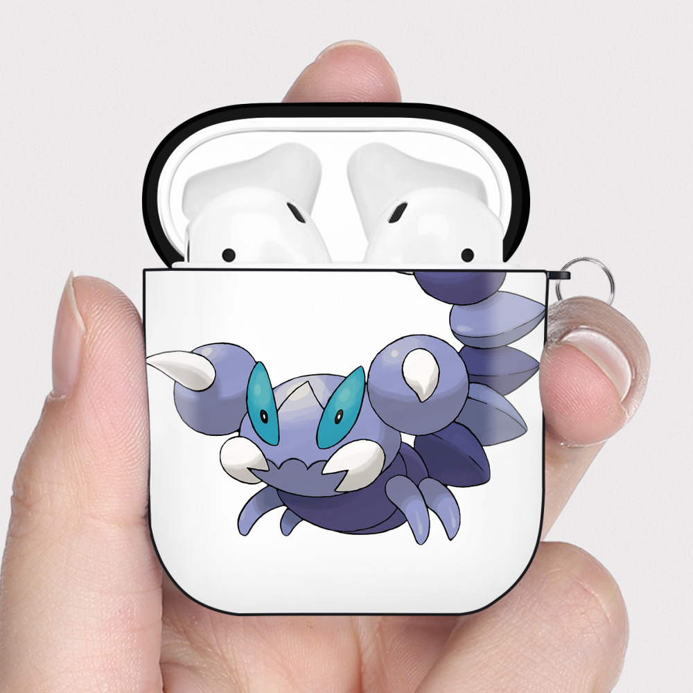 （画像用） ポケットモンスター Pokémon AirPods 第2世代保護ケース ハードシェル ブラック 耐衝撃・防指紋・カラビナ付き