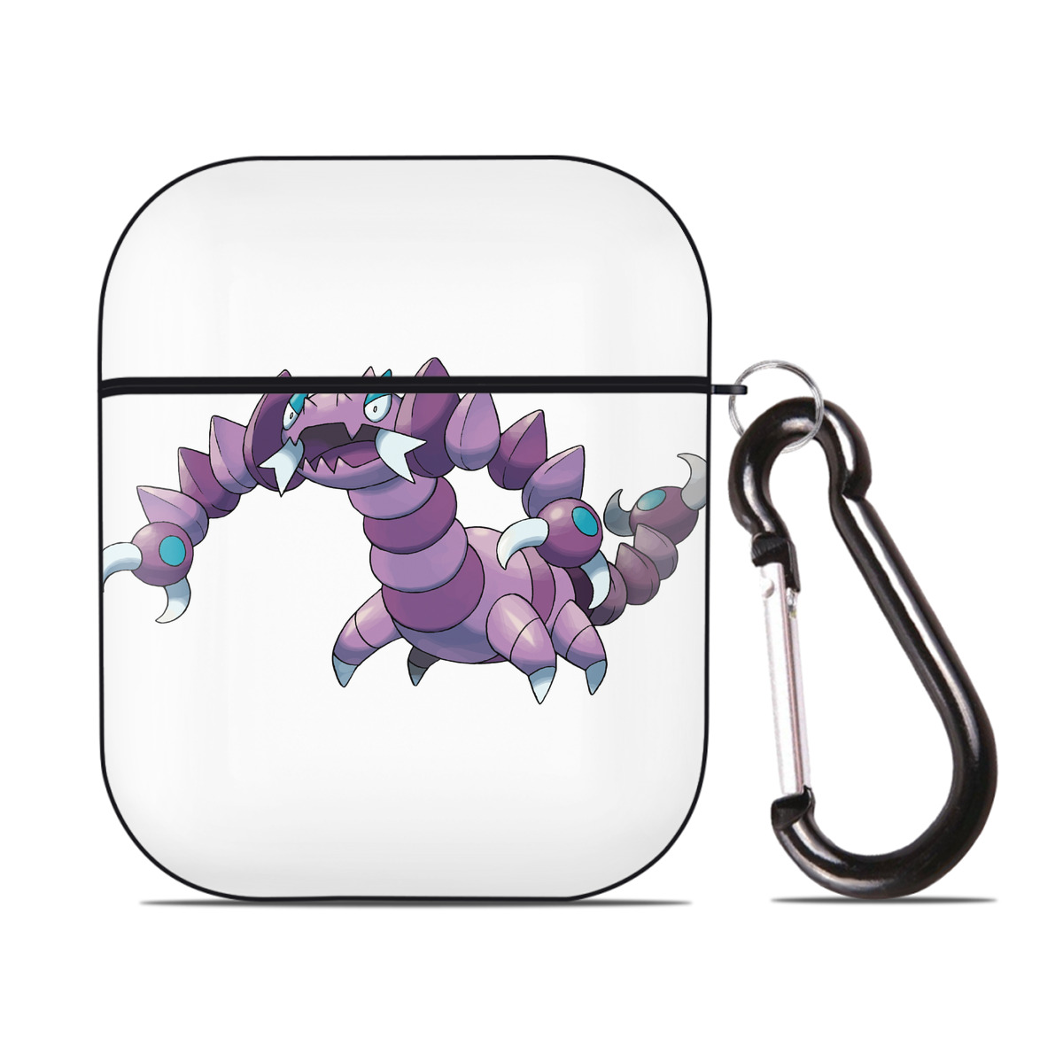 （画像用） ポケットモンスター Pokémon AirPods 第2世代保護ケース ハードシェル ブラック 耐衝撃・防指紋・カラビナ付き
