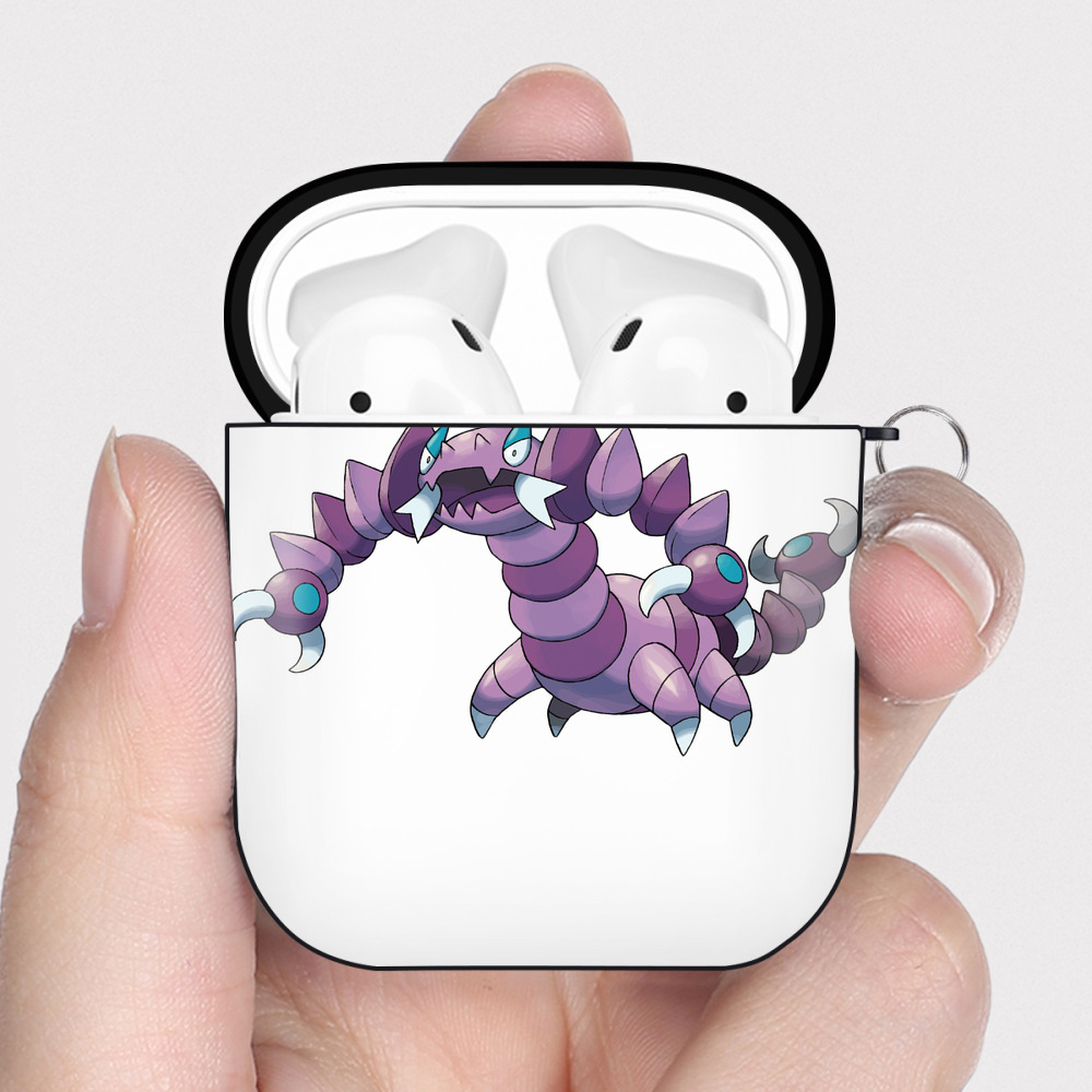 （画像用） ポケットモンスター Pokémon AirPods 第2世代保護ケース ハードシェル ブラック 耐衝撃・防指紋・カラビナ付き