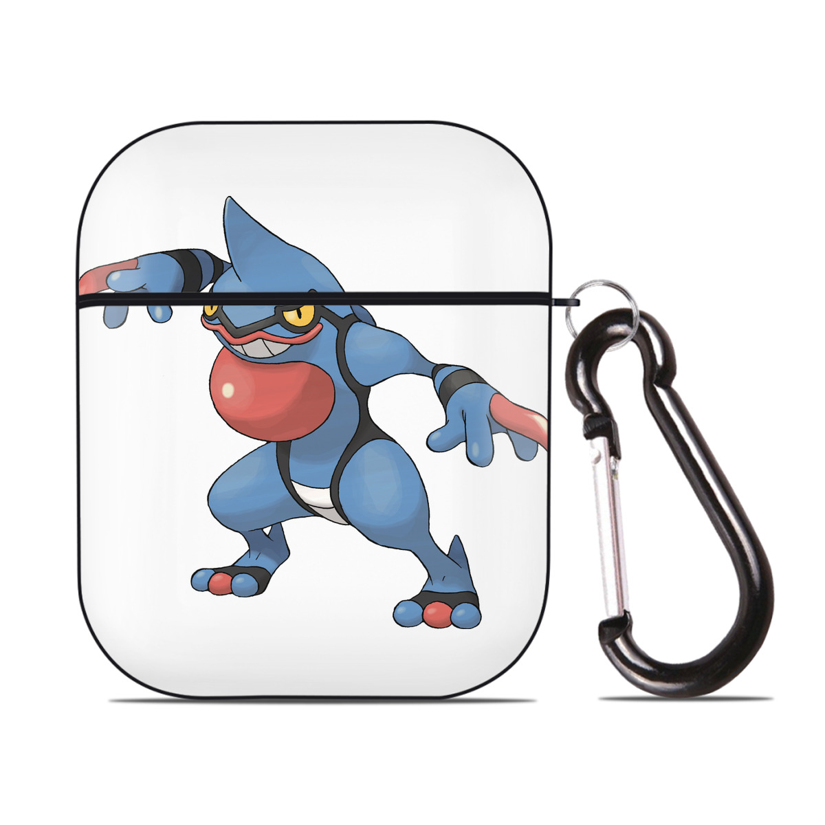 （画像用） ポケットモンスター Pokémon AirPods 第2世代保護ケース ハードシェル ブラック 耐衝撃・防指紋・カラビナ付き