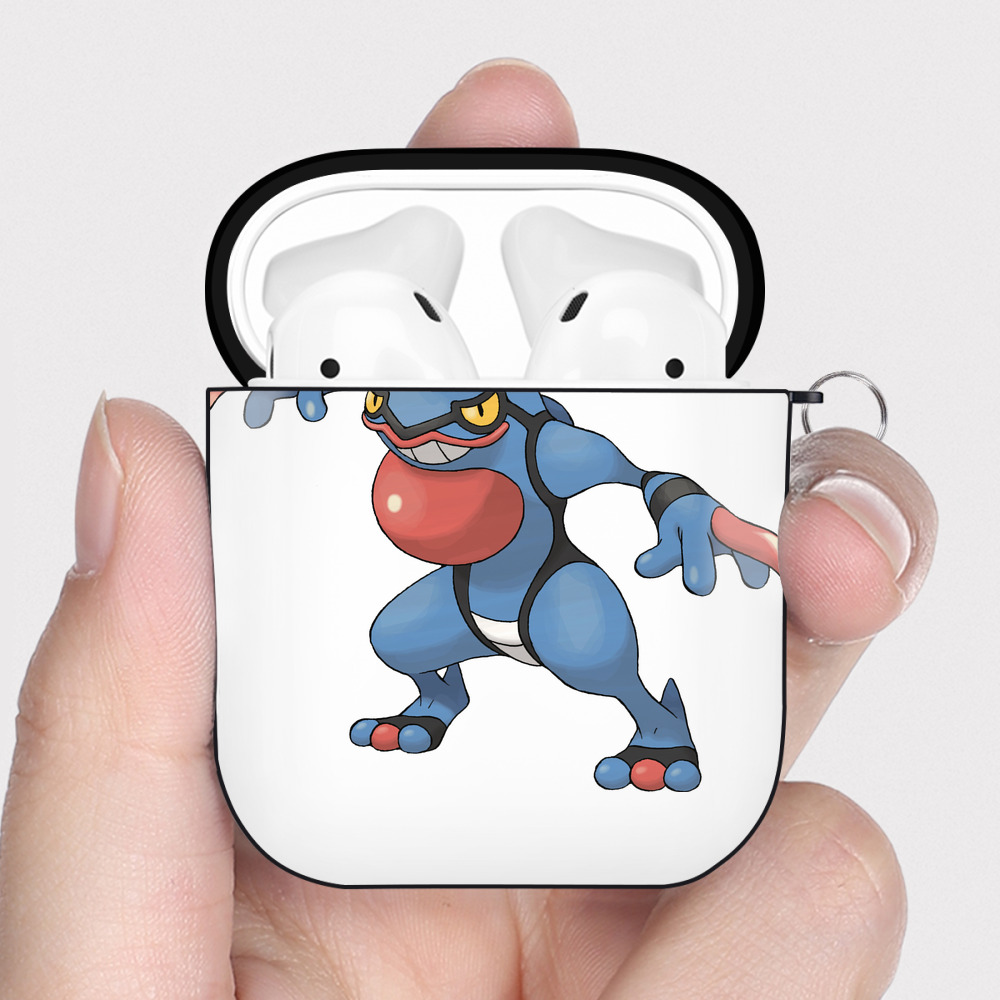 （画像用） ポケットモンスター Pokémon AirPods 第2世代保護ケース ハードシェル ブラック 耐衝撃・防指紋・カラビナ付き