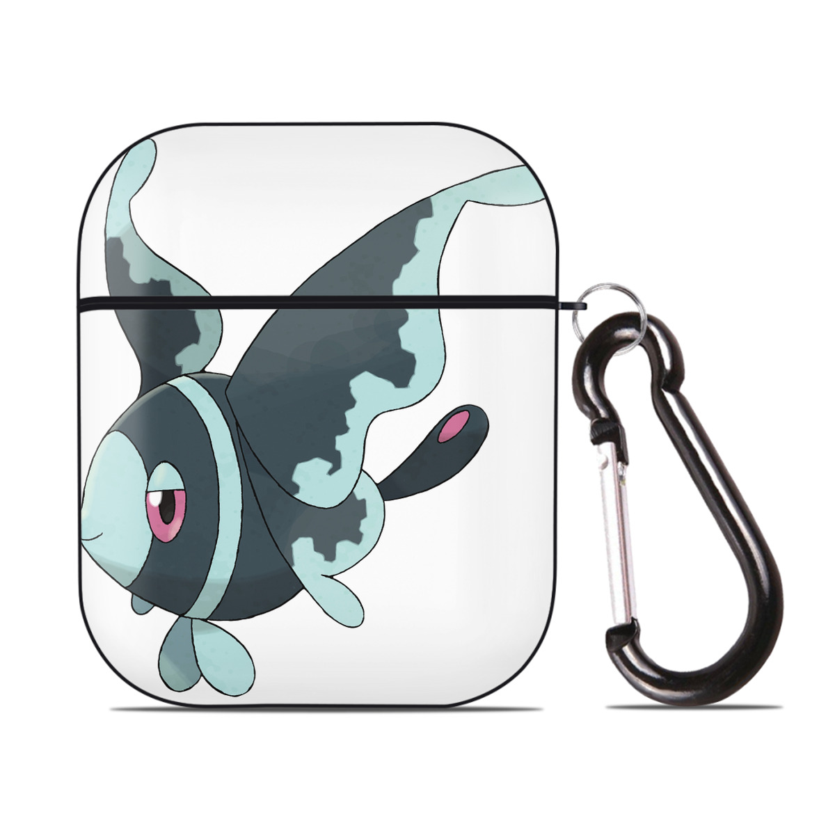 （画像用） ポケットモンスター Pokémon AirPods 第2世代保護ケース ハードシェル ブラック 耐衝撃・防指紋・カラビナ付き