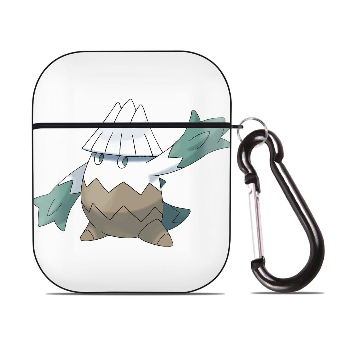 （画像用） ポケットモンスター Pokémon AirPods 第2世代保護ケース ハードシェル ブラック 耐衝撃・防指紋・カラビナ付き