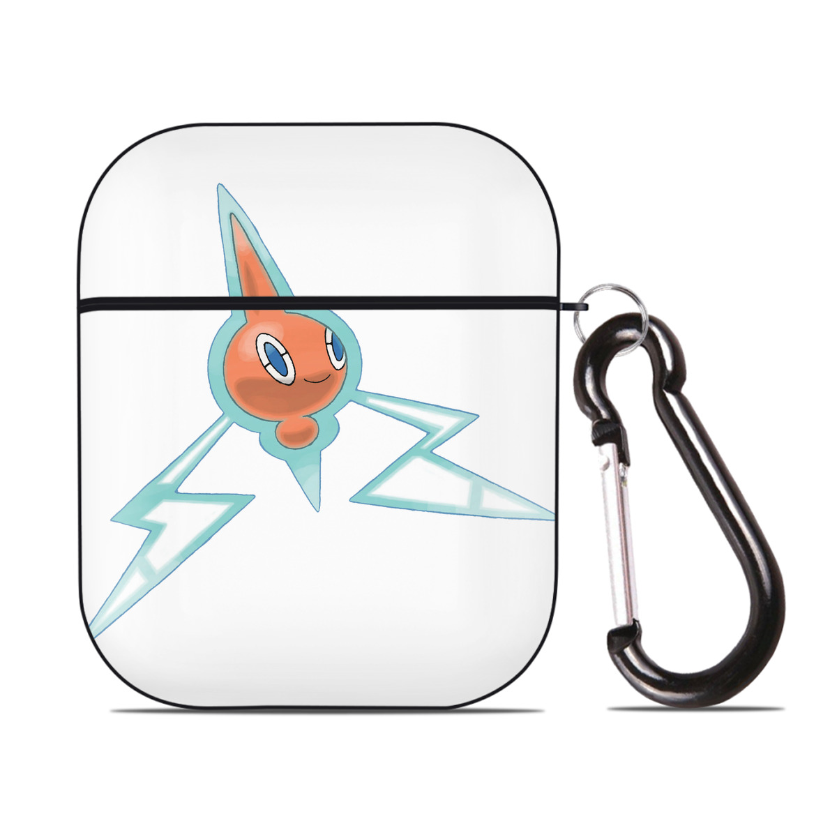 （画像用） ポケットモンスター Pokémon AirPods 第2世代保護ケース ハードシェル ブラック 耐衝撃・防指紋・カラビナ付き
