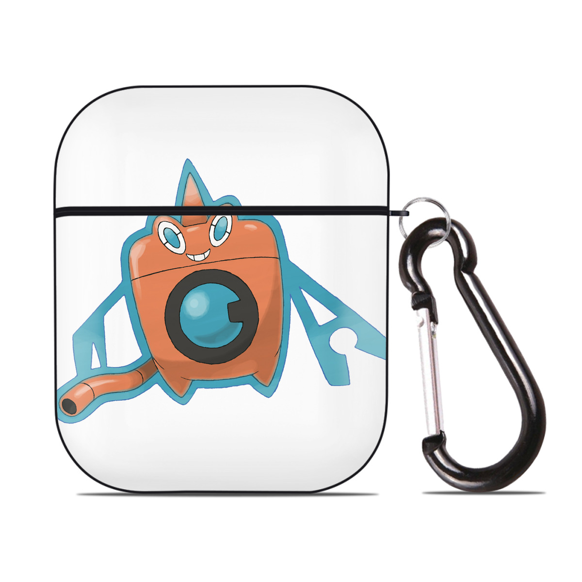 （画像用） ポケットモンスター Pokémon AirPods 第2世代保護ケース ハードシェル ブラック 耐衝撃・防指紋・カラビナ付き