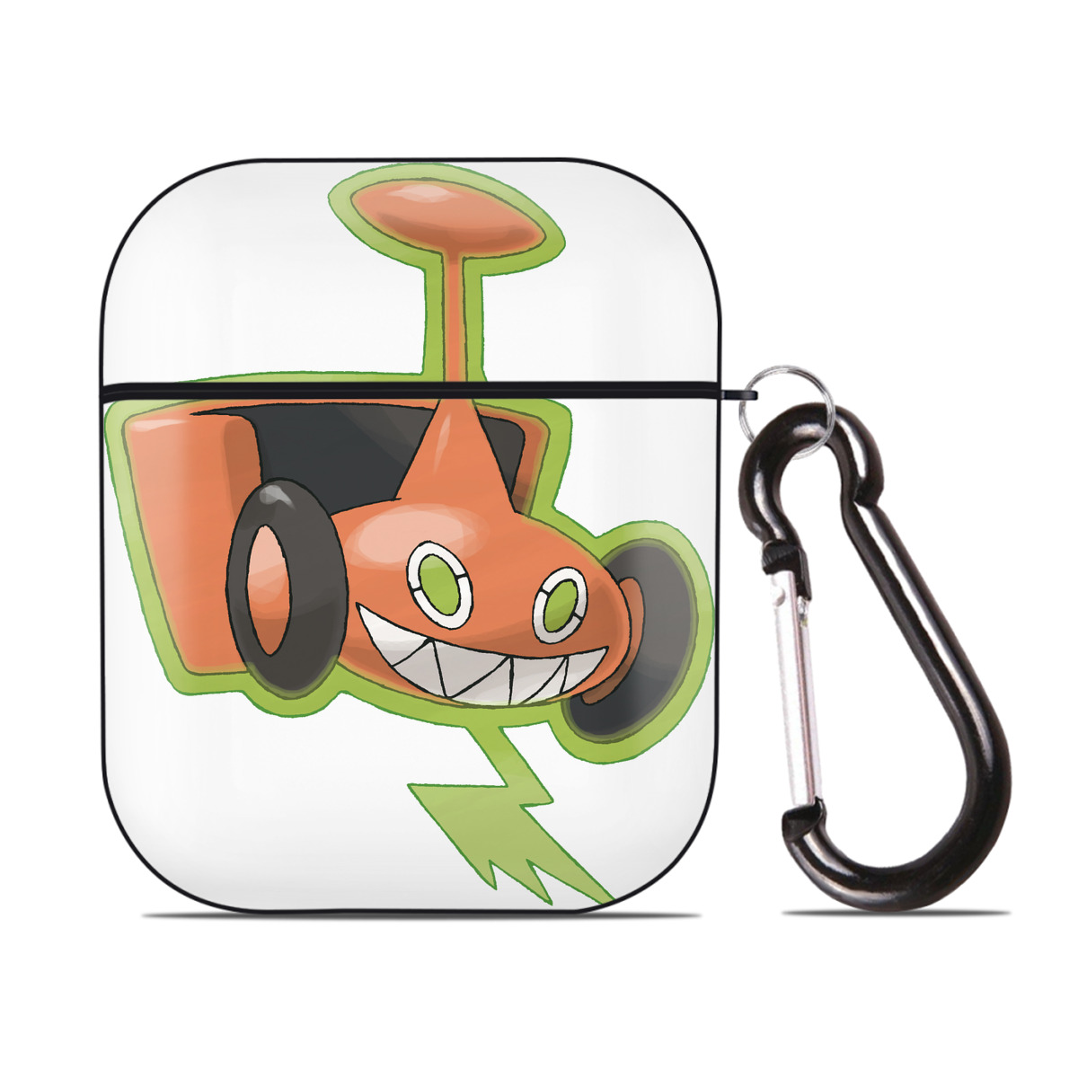 （画像用） ポケットモンスター Pokémon AirPods 第2世代保護ケース ハードシェル ブラック 耐衝撃・防指紋・カラビナ付き