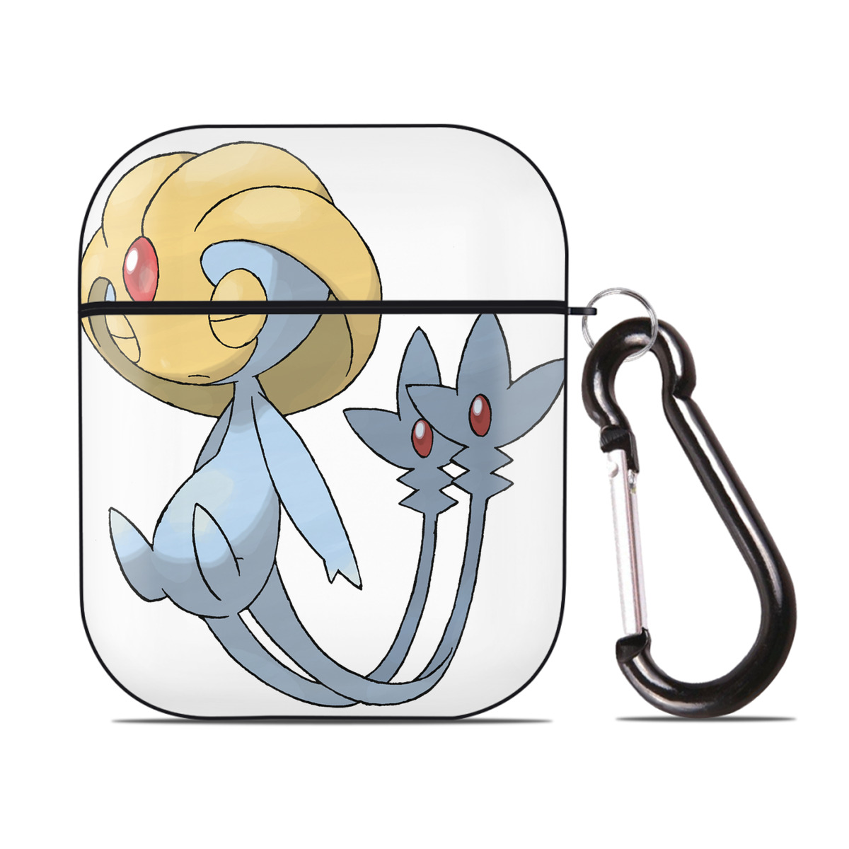 （画像用） ポケットモンスター Pokémon AirPods 第2世代保護ケース ハードシェル ブラック 耐衝撃・防指紋・カラビナ付き
