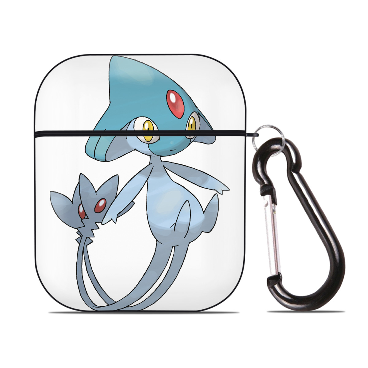 （画像用） ポケットモンスター Pokémon AirPods 第2世代保護ケース ハードシェル ブラック 耐衝撃・防指紋・カラビナ付き