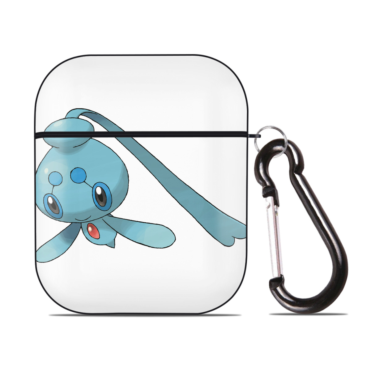 （画像用） ポケットモンスター Pokémon AirPods 第2世代保護ケース ハードシェル ブラック 耐衝撃・防指紋・カラビナ付き