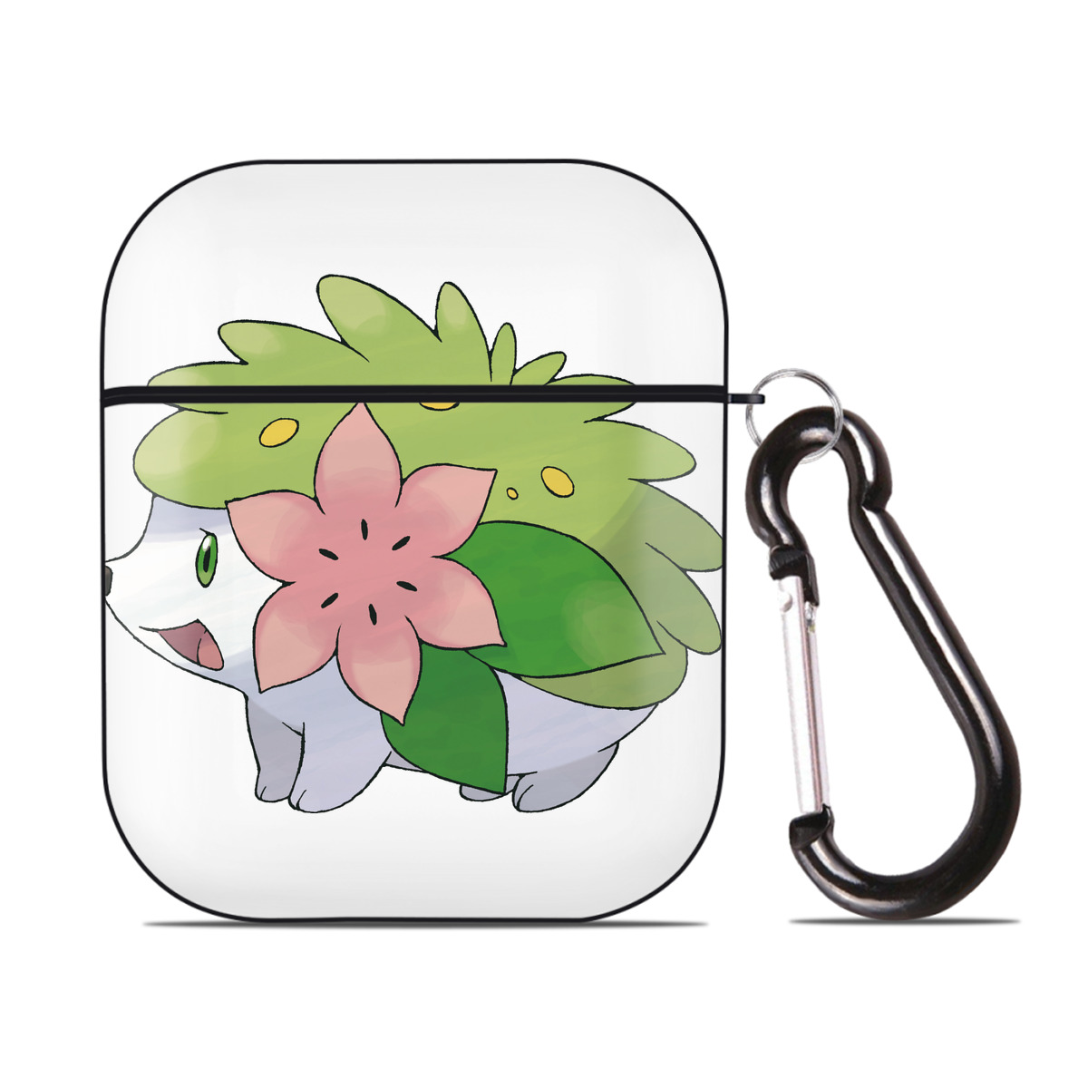 （画像用） ポケットモンスター Pokémon AirPods 第2世代保護ケース ハードシェル ブラック 耐衝撃・防指紋・カラビナ付き