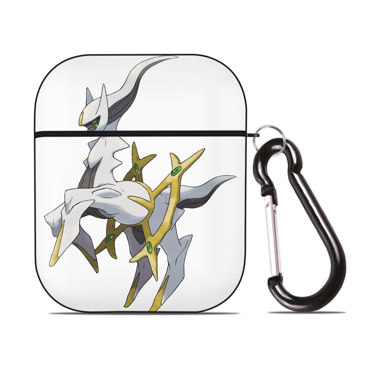 （画像用） ポケットモンスター Pokémon AirPods 第2世代保護ケース ハードシェル ブラック 耐衝撃・防指紋・カラビナ付き
