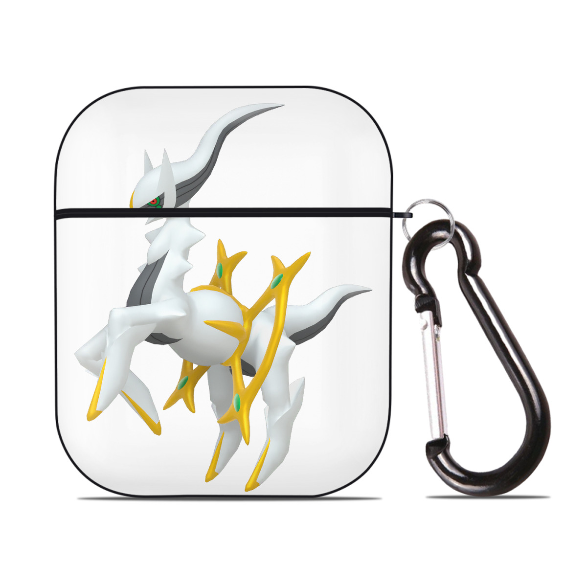 （画像用） ポケットモンスター Pokémon AirPods 第2世代保護ケース ハードシェル ブラック 耐衝撃・防指紋・カラビナ付き
