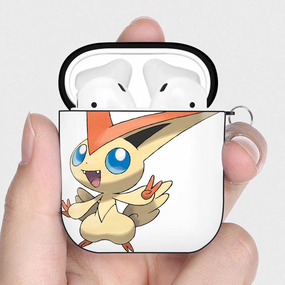 （画像用） ポケットモンスター Pokémon AirPods 第2世代保護ケース ハードシェル ブラック 耐衝撃・防指紋・カラビナ付き