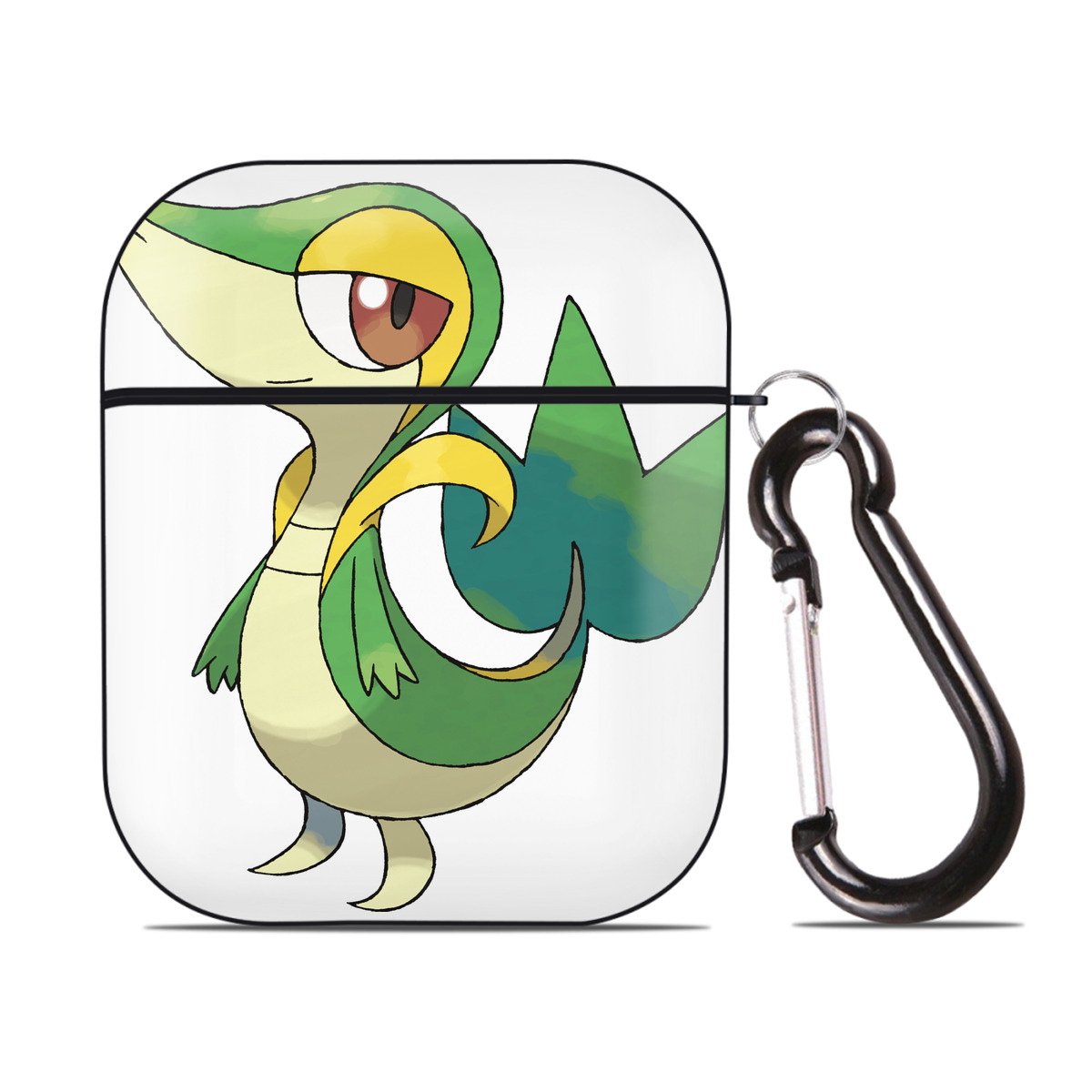 （画像用） ポケットモンスター Pokémon AirPods 第2世代保護ケース ハードシェル ブラック 耐衝撃・防指紋・カラビナ付き