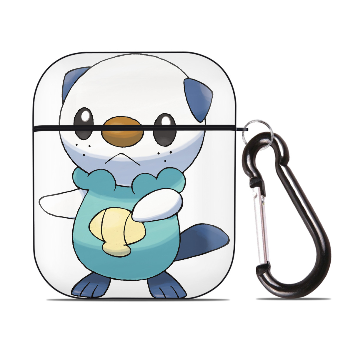 （画像用） ポケットモンスター Pokémon AirPods 第2世代保護ケース ハードシェル ブラック 耐衝撃・防指紋・カラビナ付き