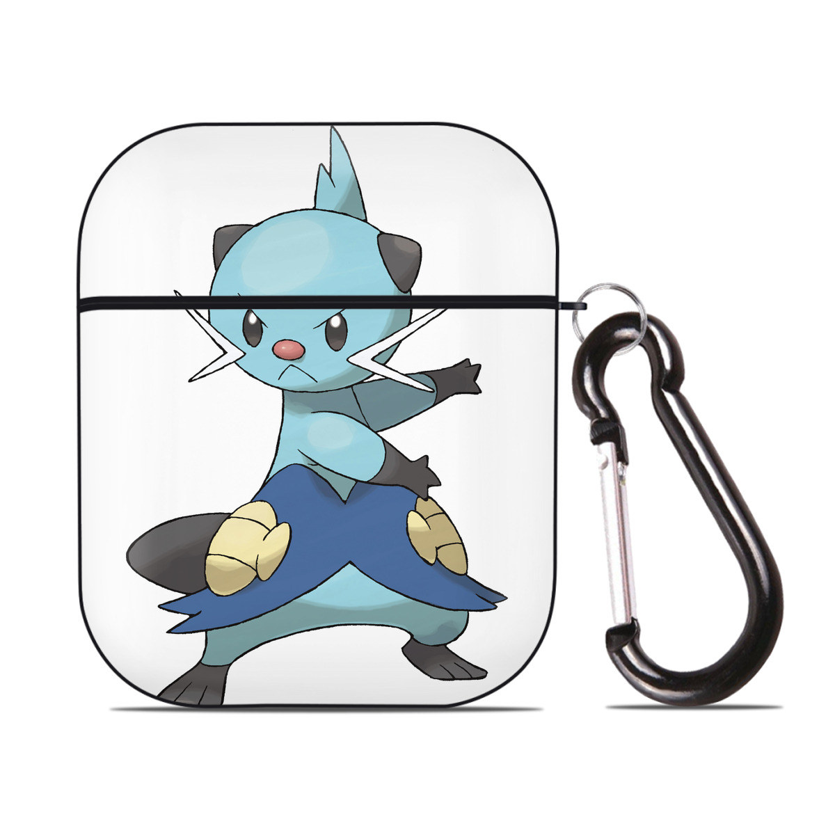 （画像用） ポケットモンスター Pokémon AirPods 第2世代保護ケース ハードシェル ブラック 耐衝撃・防指紋・カラビナ付き