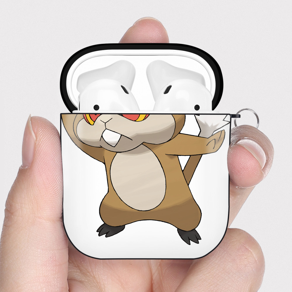 （画像用） ポケットモンスター Pokémon AirPods 第2世代保護ケース ハードシェル ブラック 耐衝撃・防指紋・カラビナ付き