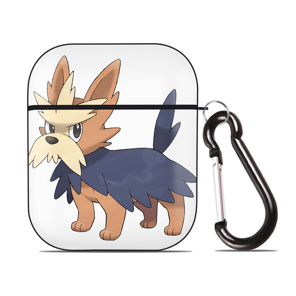 （画像用） ポケットモンスター Pokémon AirPods 第2世代保護ケース ハードシェル ブラック 耐衝撃・防指紋・カラビナ付き