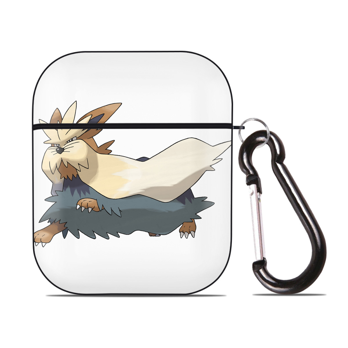 （画像用） ポケットモンスター Pokémon AirPods 第2世代保護ケース ハードシェル ブラック 耐衝撃・防指紋・カラビナ付き