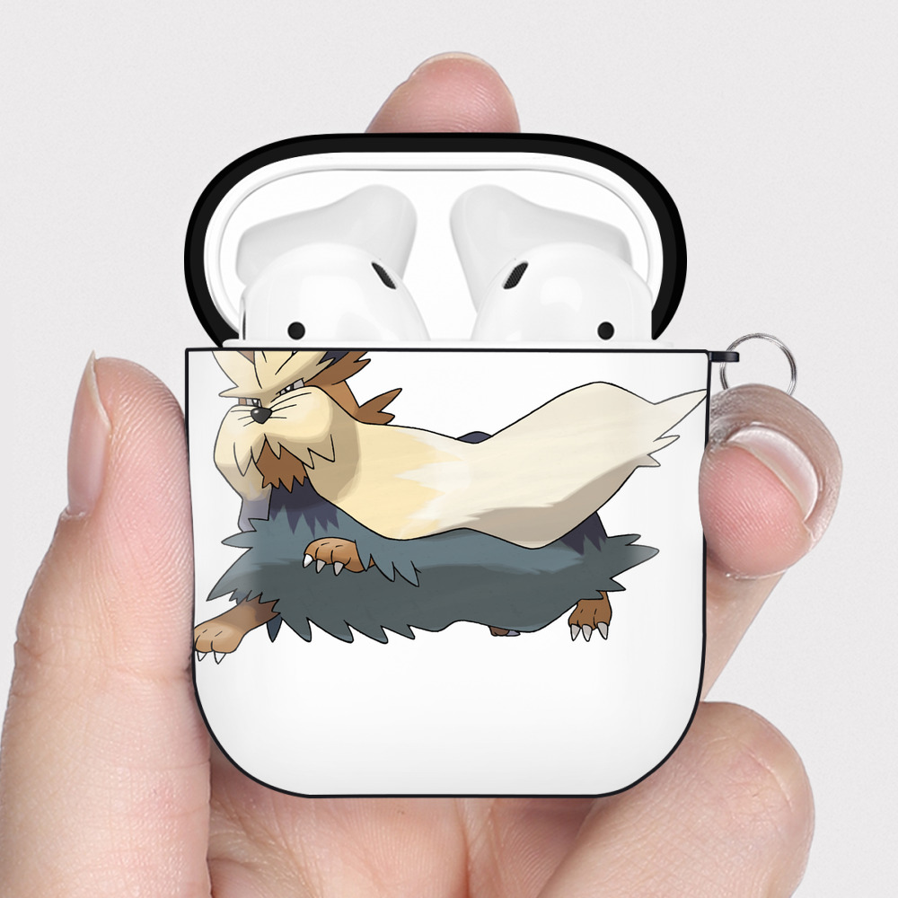 （画像用） ポケットモンスター Pokémon AirPods 第2世代保護ケース ハードシェル ブラック 耐衝撃・防指紋・カラビナ付き