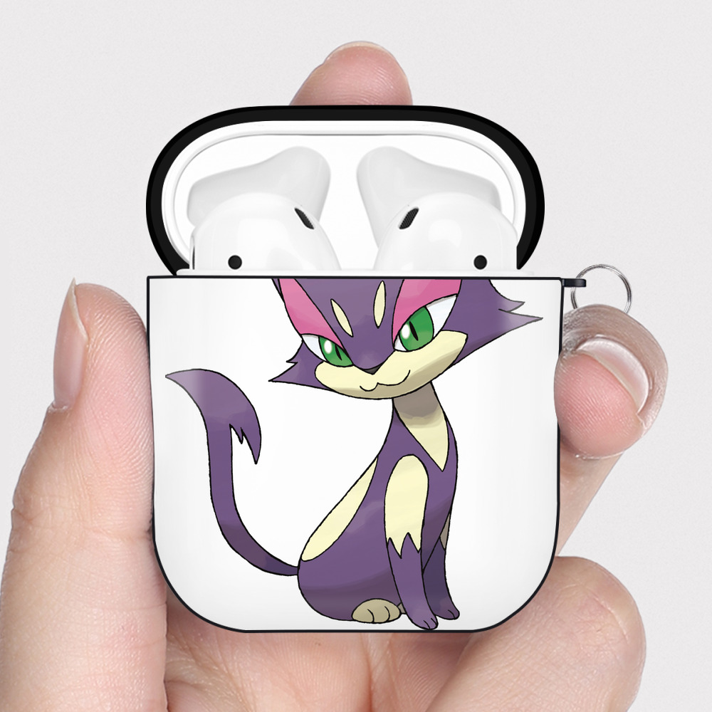 （画像用） ポケットモンスター Pokémon AirPods 第2世代保護ケース ハードシェル ブラック 耐衝撃・防指紋・カラビナ付き