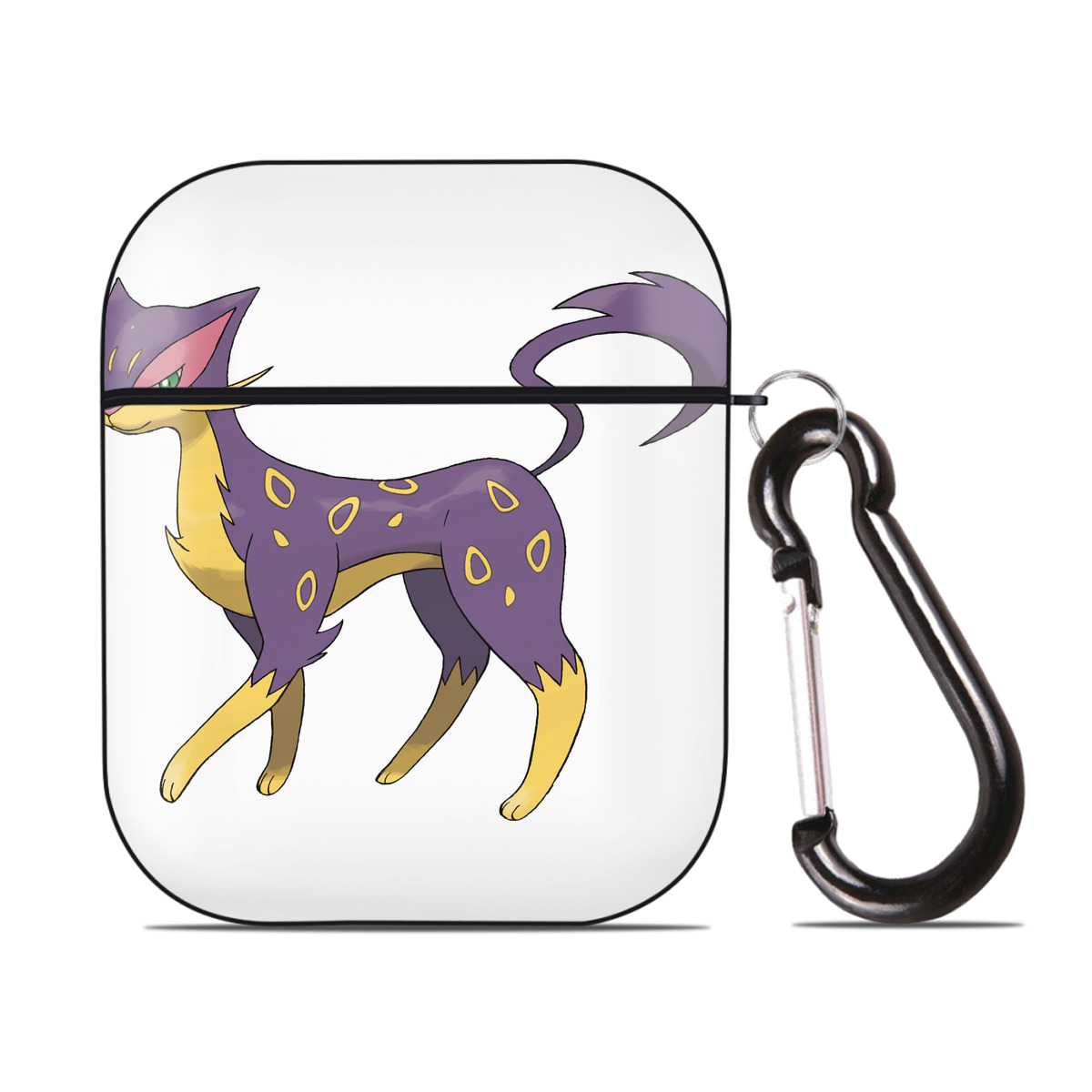 （画像用） ポケットモンスター Pokémon AirPods 第2世代保護ケース ハードシェル ブラック 耐衝撃・防指紋・カラビナ付き