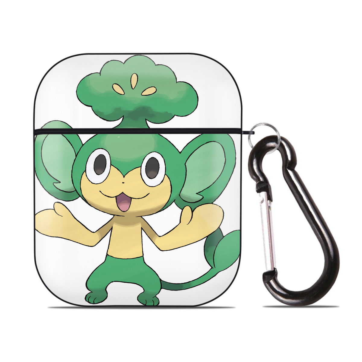（画像用） ポケットモンスター Pokémon AirPods 第2世代保護ケース ハードシェル ブラック 耐衝撃・防指紋・カラビナ付き