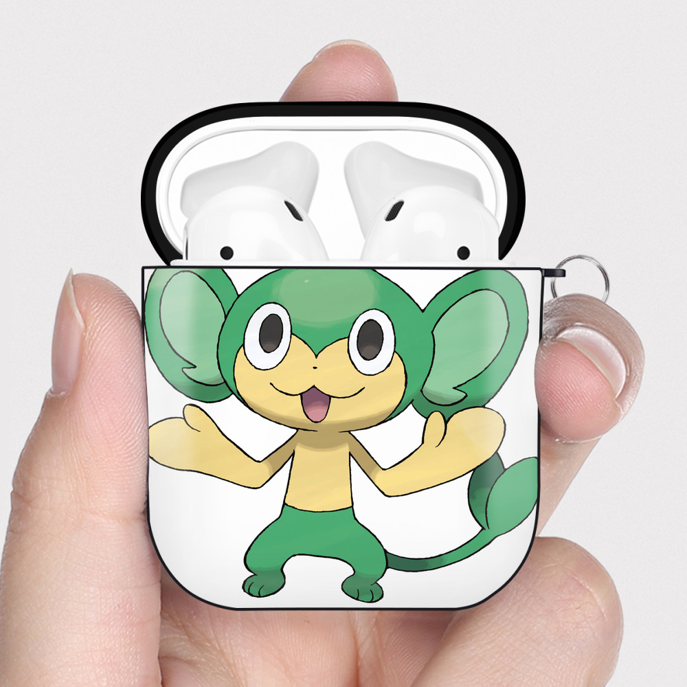 （画像用） ポケットモンスター Pokémon AirPods 第2世代保護ケース ハードシェル ブラック 耐衝撃・防指紋・カラビナ付き