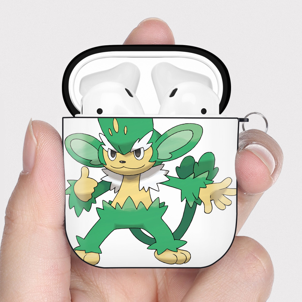 （画像用） ポケットモンスター Pokémon AirPods 第2世代保護ケース ハードシェル ブラック 耐衝撃・防指紋・カラビナ付き