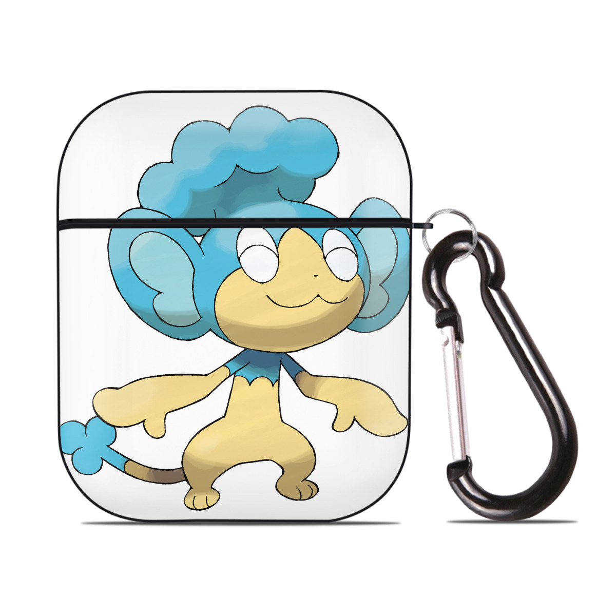 （画像用） ポケットモンスター Pokémon AirPods 第2世代保護ケース ハードシェル ブラック 耐衝撃・防指紋・カラビナ付き