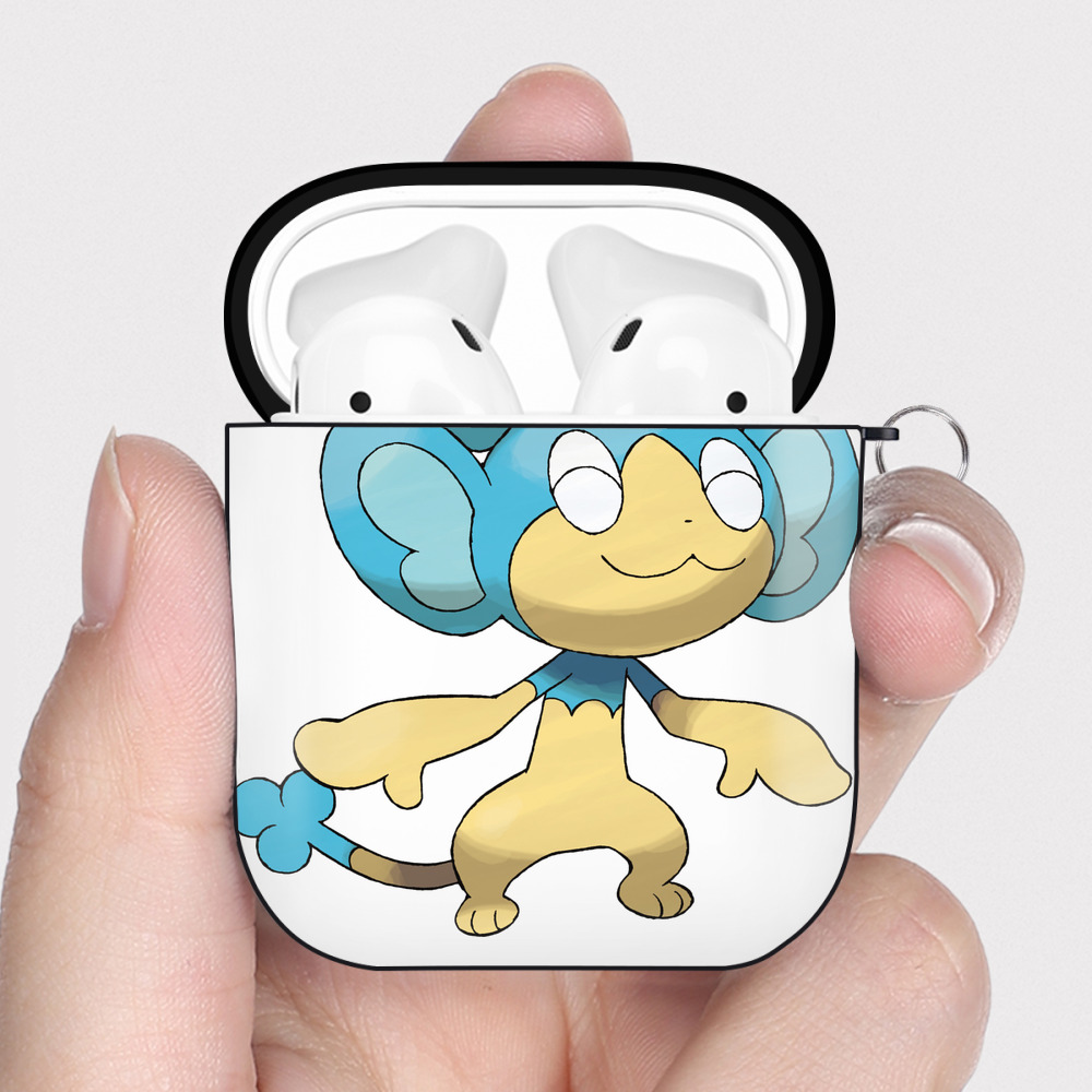 （画像用） ポケットモンスター Pokémon AirPods 第2世代保護ケース ハードシェル ブラック 耐衝撃・防指紋・カラビナ付き