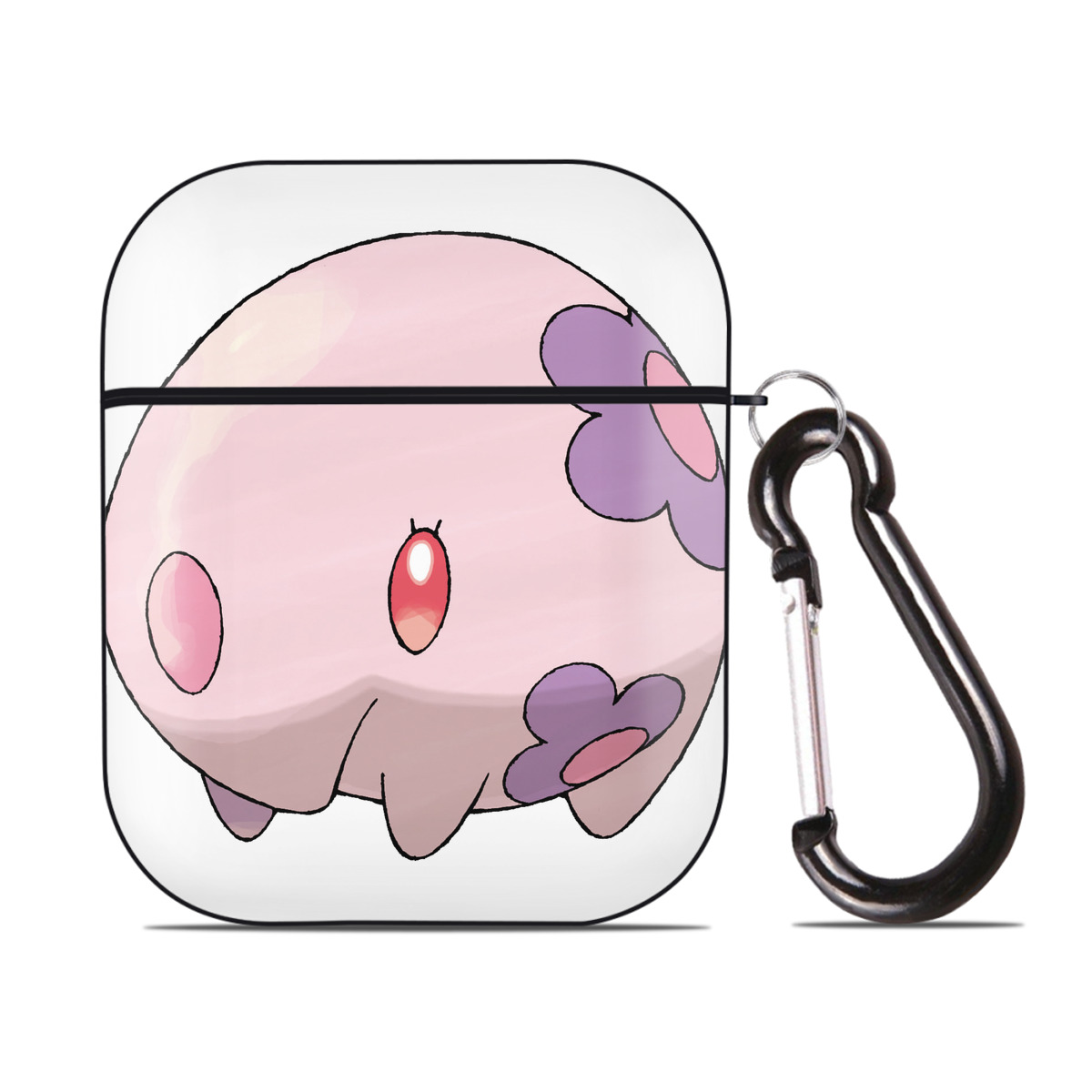 （画像用） ポケットモンスター Pokémon AirPods 第2世代保護ケース ハードシェル ブラック 耐衝撃・防指紋・カラビナ付き