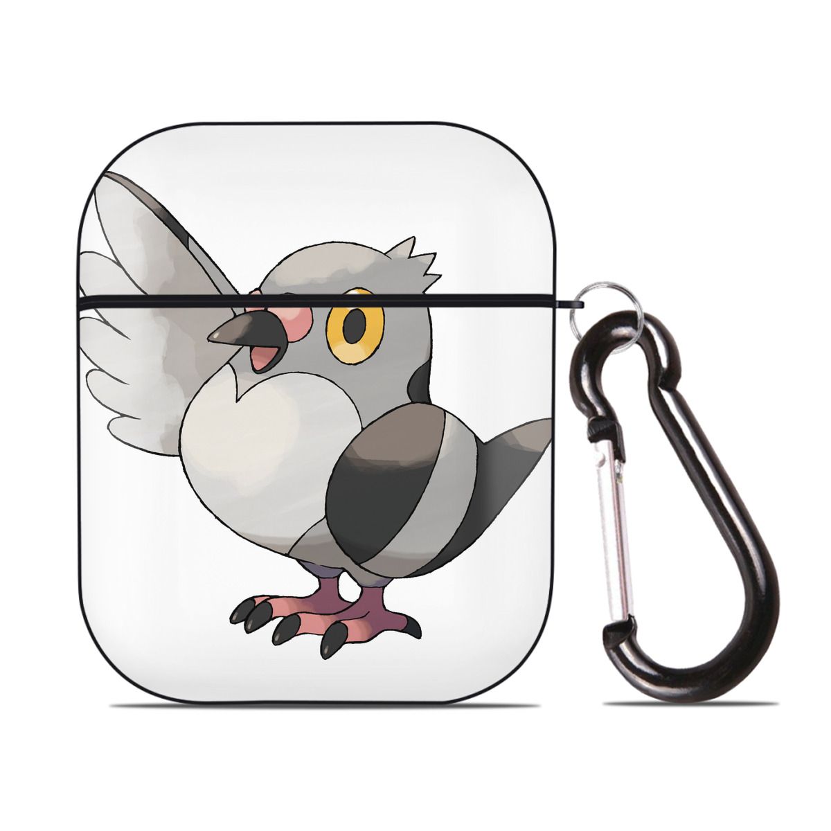 （画像用） ポケットモンスター Pokémon AirPods 第2世代保護ケース ハードシェル ブラック 耐衝撃・防指紋・カラビナ付き