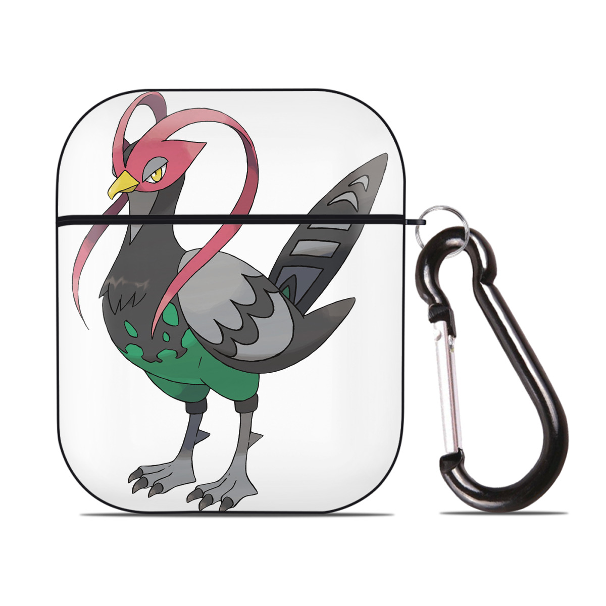 （画像用） ポケットモンスター Pokémon AirPods 第2世代保護ケース ハードシェル ブラック 耐衝撃・防指紋・カラビナ付き