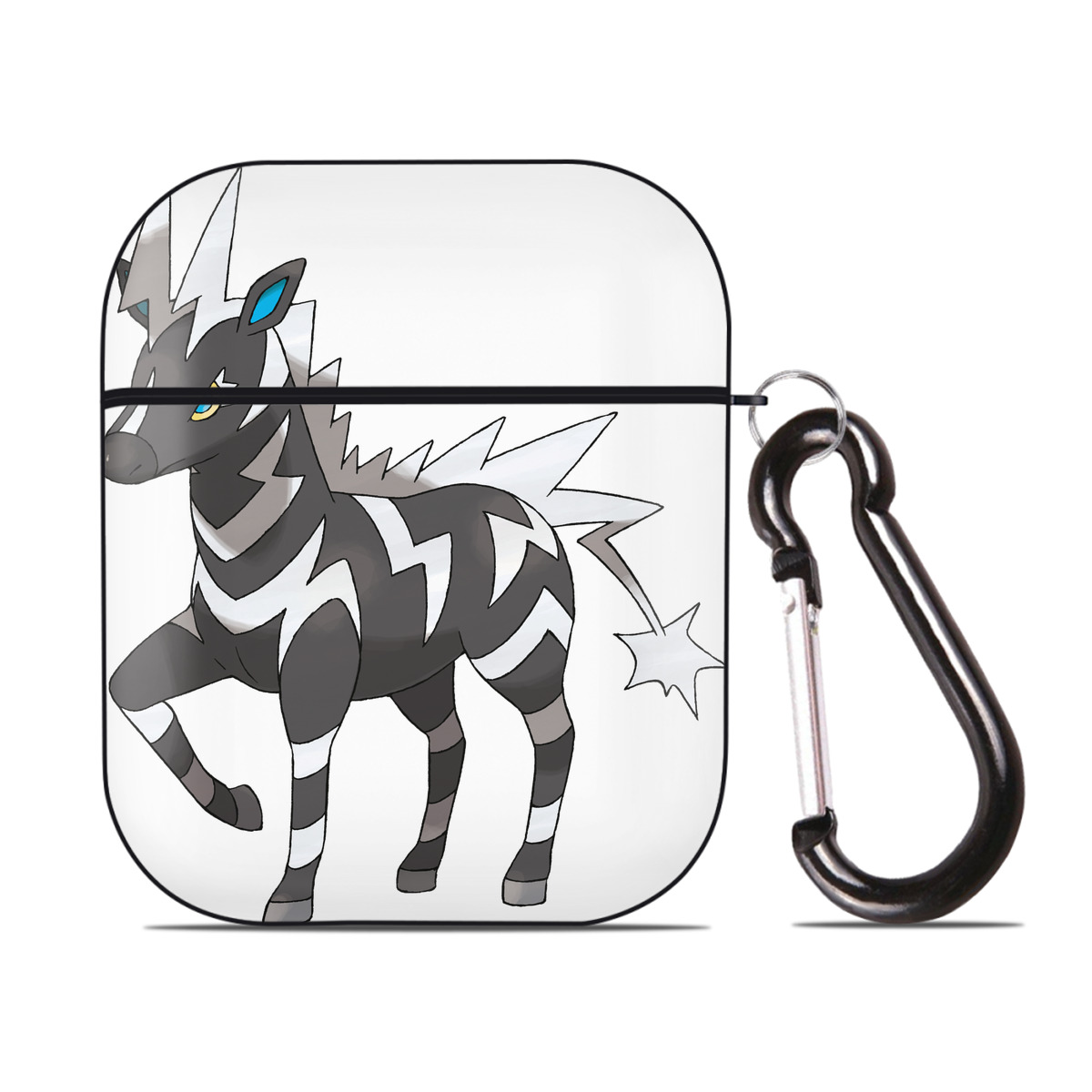（画像用） ポケットモンスター Pokémon AirPods 第2世代保護ケース ハードシェル ブラック 耐衝撃・防指紋・カラビナ付き