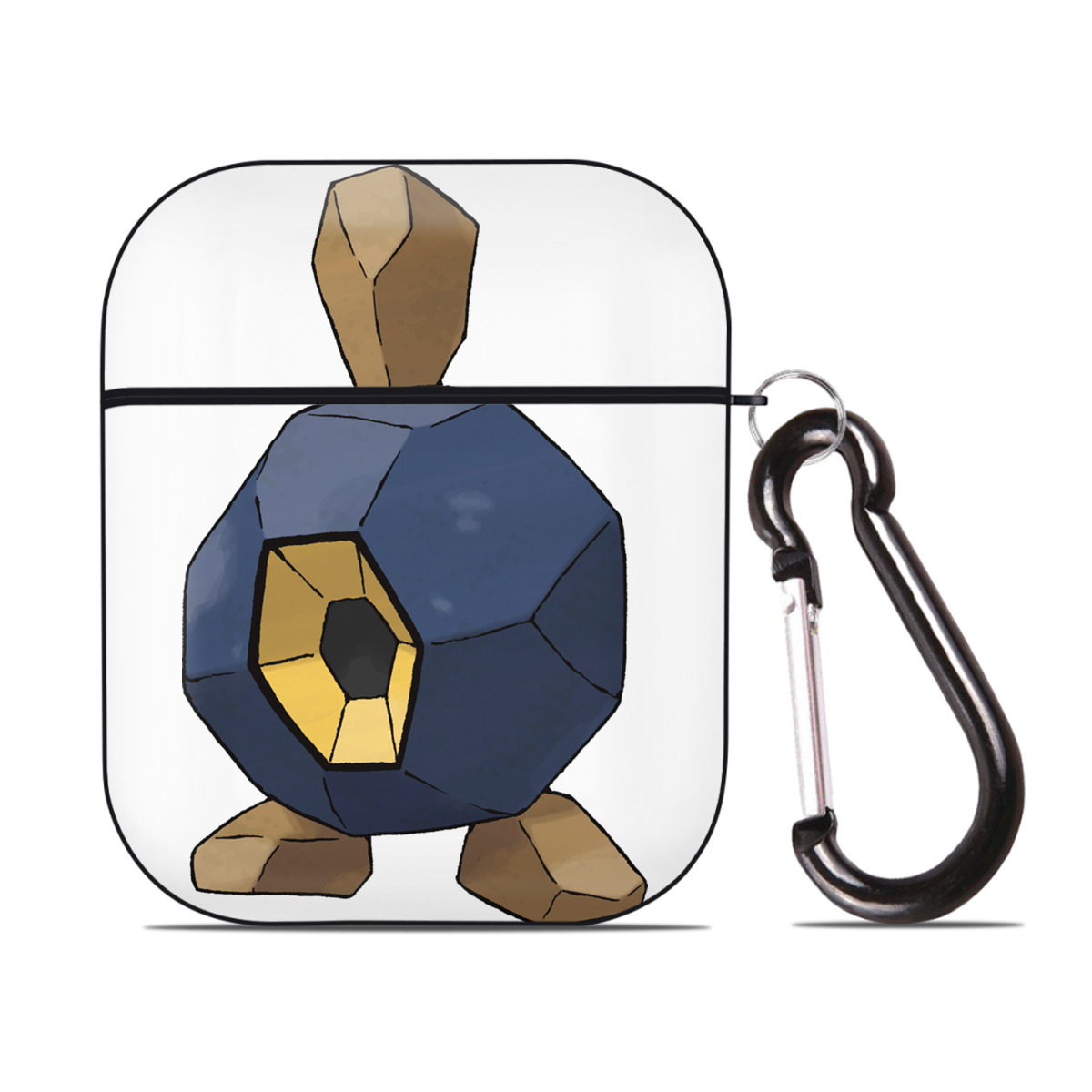（画像用） ポケットモンスター Pokémon AirPods 第2世代保護ケース ハードシェル ブラック 耐衝撃・防指紋・カラビナ付き