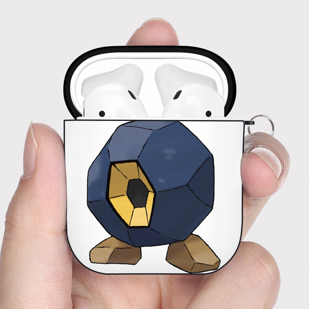 （画像用） ポケットモンスター Pokémon AirPods 第2世代保護ケース ハードシェル ブラック 耐衝撃・防指紋・カラビナ付き